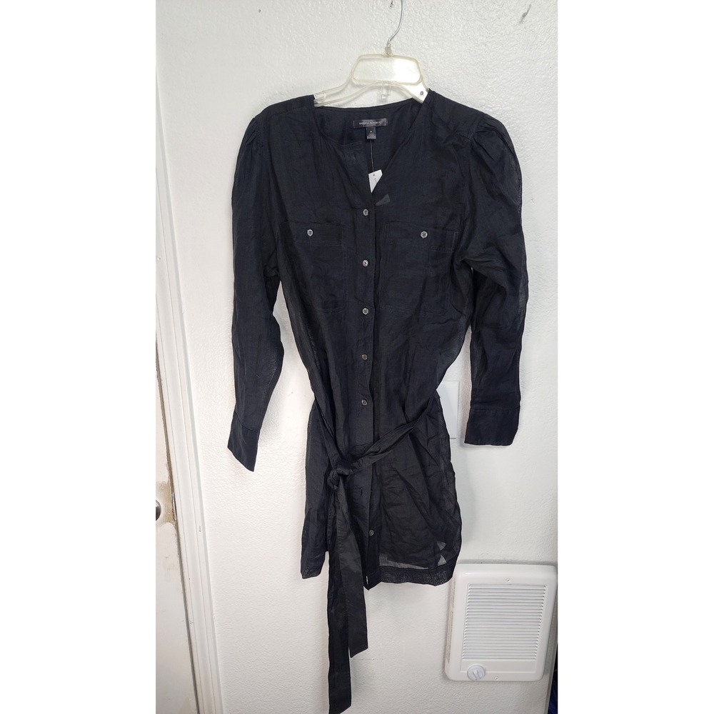Banana Republic Shirt‎ Dress Womens M Black New